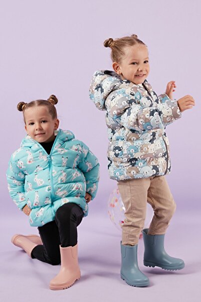 Lela Ekstra Dolgulu Içi Yumuşak Polarlı Kapüşonlu Şişme Mont Unisex Çocuk Mont 5763008