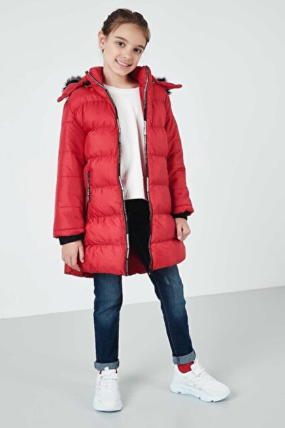 Lela Hooded Slim-Fit Puffer Coat with Faux Fur Collar Girls' Coat 5765020k