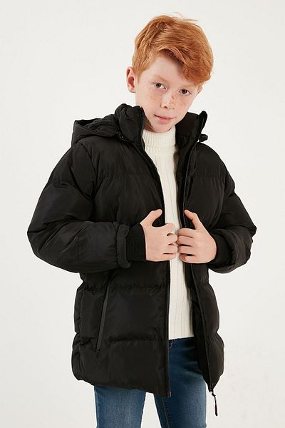 Lela Plush Lined Removable Hooded Puffer Coat Boy's COAT 5763038
