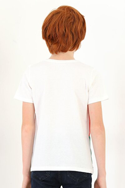 zepkids Πλήρωμα λαιμόκοψη κοντό μανίκι Perfect Match Print Piece Ecru Cagla Color Boys μπλουζάκι