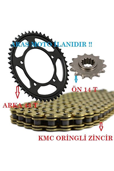 SUPERMOTO Yzf R25- Arasmoto Mt25 Zincir Dişli Seti Oringli Zincir (43T-14T)_a...