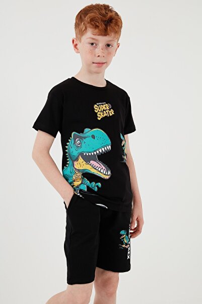 Lela Cotton Regular Fit Crew Neck Shorts Top and Bottom Set Boy's SET6212013