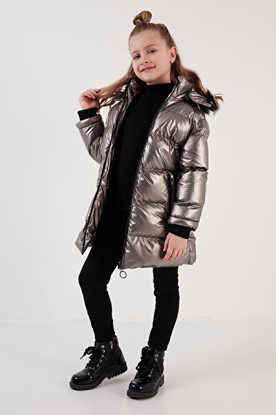 Lela Odnímatelný zimní kabát s kapucí s plyšovou podšívkou z umělé kožešiny Dívčí kabát 5761908