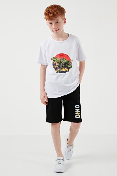 Lela Бавовняний комплект з регулярним кроєм, з велосипедним коміром, шортами та сорочкою для хлопчиків TAKIM 6212017