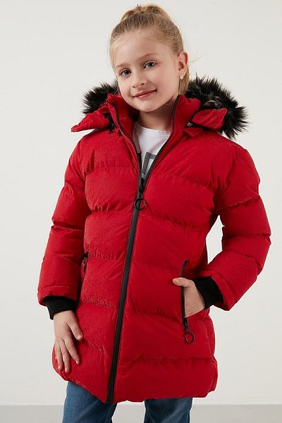 Lela Girl's Winter Coat with Faux Fur Collar, Plush Lining, Removable Hooded Slim-Fit Winter Coat 5