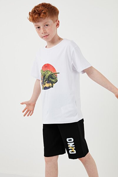 Lela Бавовняний комплект з регулярним кроєм, з велосипедним коміром, шортами та сорочкою для хлопчиків TAKIM 6212017