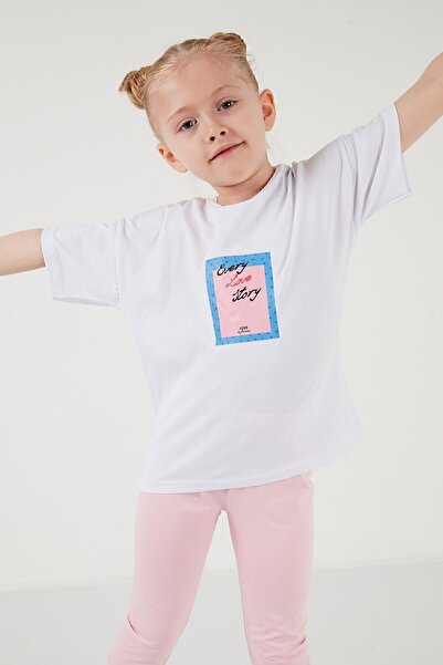 Lela Βαμβακερό κολάν με κοντό μανίκι με λαιμόκοψη και κάτω μέρος για κορίτσια 6212005