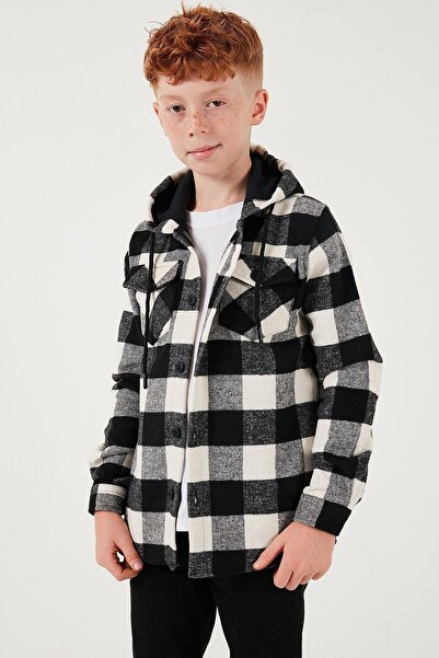 Lela Kapüşonlu Çift Cepli Ekoseli Oduncu Gömlek Erkek Çocuk GÖMLEK CF25W81787