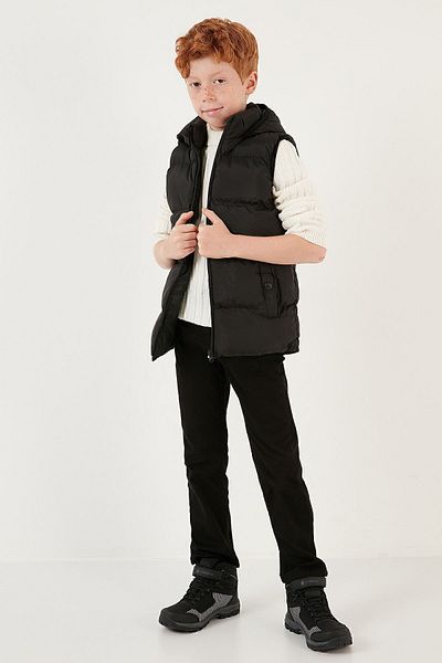 Lela Zippered Hooded Pocket Puffer Vest Unisex Children'S VEST 5761983