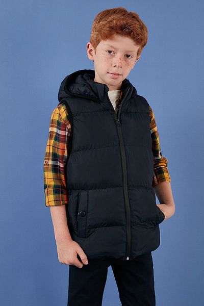 Lela Zippered Hooded Pocket Puffer Vest Unisex Children'S VEST 5761983