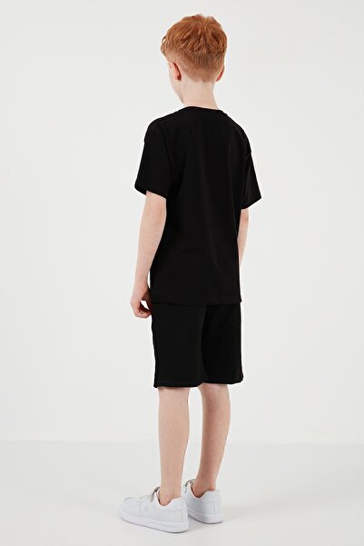 Lela Cotton Regular Fit Crew Neck Shorts Top and Bottom Set Boy's Suit6212011