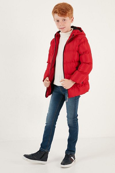 Lela Plush Lined Hooded Winter Coat with Pockets Boy's COAT 5761911