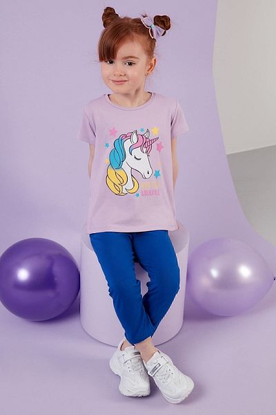 Lela Tricou din bumbac cu decolteu rotund cu imprimeu Tricou pentru fete6211035