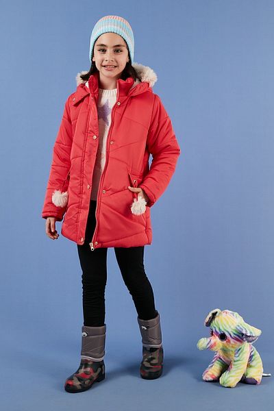 Lela Plush Lined Hooded Puffer Girls' Coat Girls' Coat 6035034