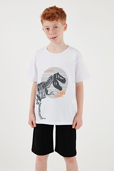 Lela Cotton Regular Fit Crew Neck Shorts Top and Bottom Set Boy's Suit6212015