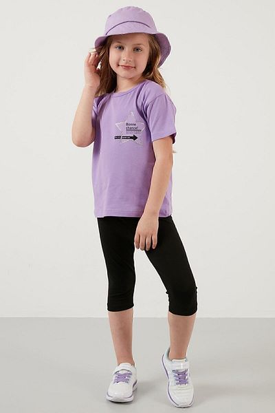 Lela Tricou din bumbac cu decolteu rotund cu imprimeu Tricou pentru fete 6211046