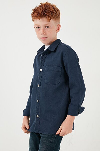 Lela Хлопчача бавовняна сорочка - з однією кишенею, прямим коміром CF24W129140G