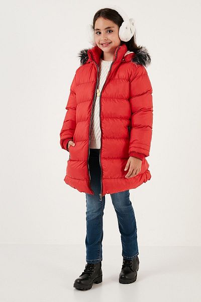 Lela Plush Lined Removable Hooded Water Resistant Coat Girl's COAT 5761910