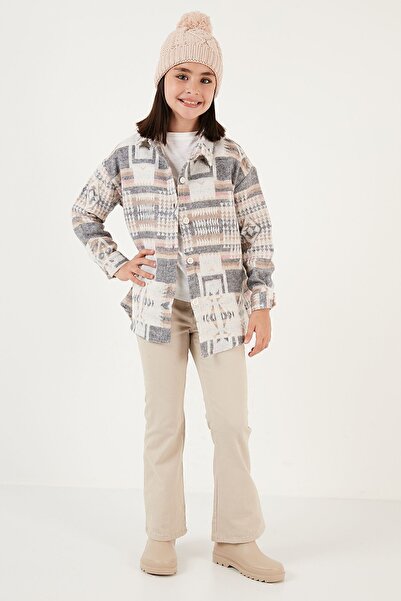 Lela Ethnic Patterned Winter Lumberjack Shirt Girls' SHIRT CF24W81785
