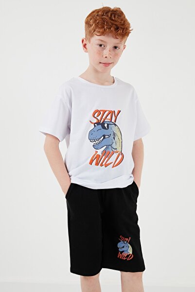 Lela Бавовняний комплект з регулярним кроєм, з велосипедним коміром, шортами та верхньою частиною для хлопчиків КОМПЛЕКТ 6212012