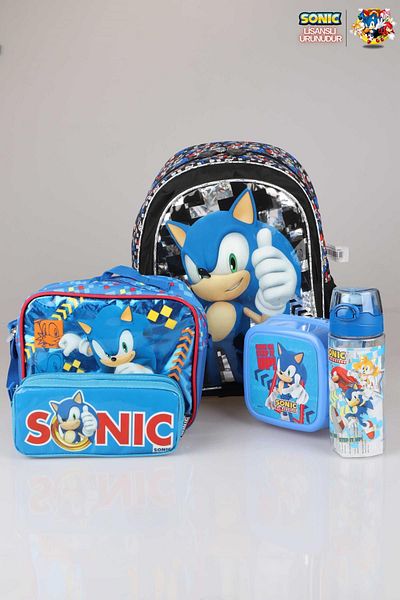 Disney Sonic Licensed School Bag - Pen and Lunch Set