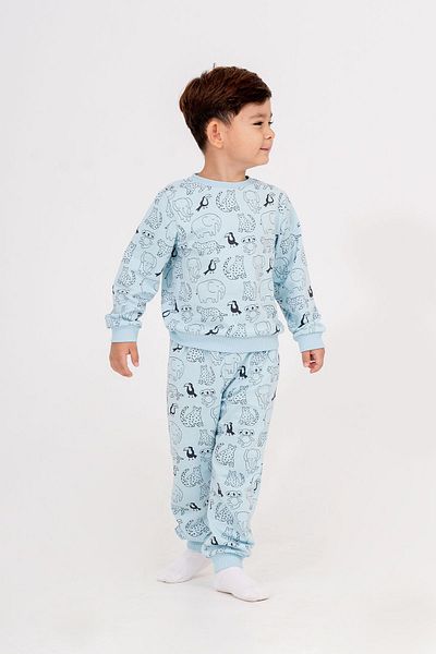 Tuffy Kids 2-7 Years Old Boy Animal Patterned Seasonal Long Sleeve Pajamas Set