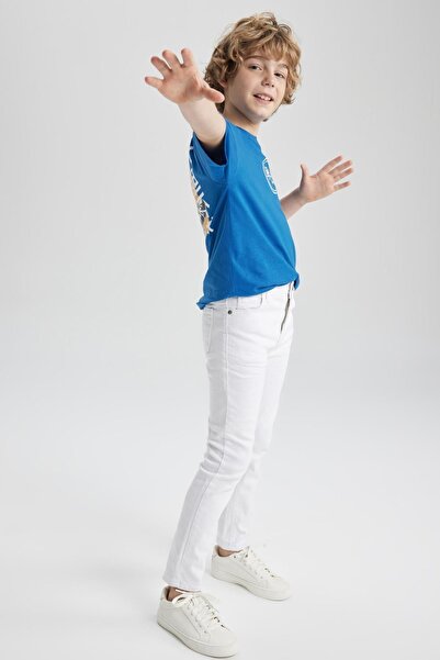 DeFacto Boy's Slim Fit White Jean Basic Παντελόνι Z9187a623sm