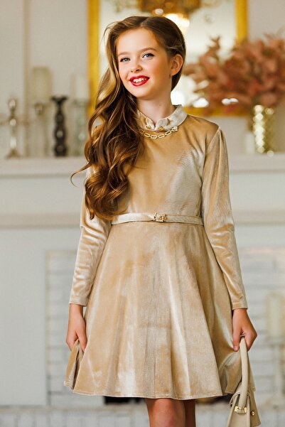 Ribbon kids Kaşe Kaban Mont + Kadife elbise + çanta