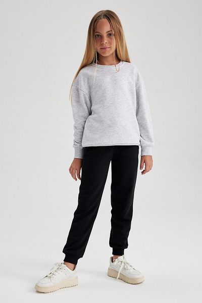 DeFacto Gray Relax Fit School Sweatshirt - Crew Neck Girl's A2797A823Au