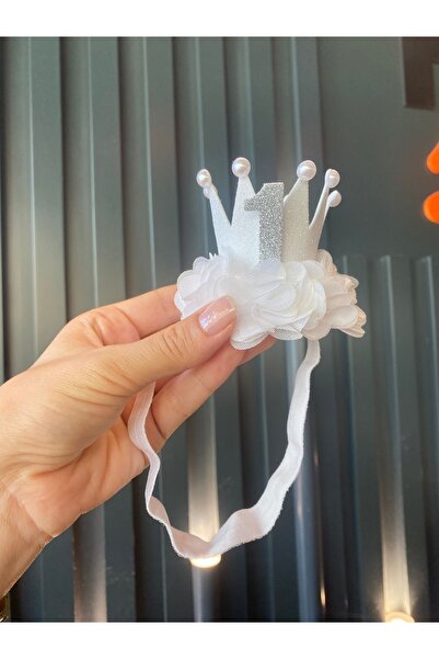 Selda Aksesuar Coroana fetiței de 1 an alb-argintiu
