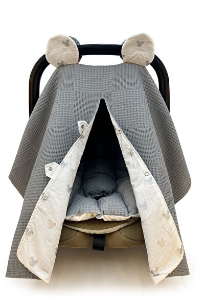 Atölye Eda Exclusive Mickey Desen Pike Puset Örtüsü ve Minderi 2 Parça