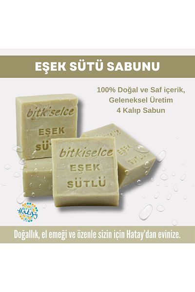 bitkiselce Donkey Milk Soap - 450 Gr, 4 Molds, Pure and Natural Ingredients