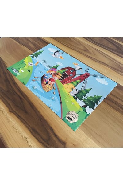 Panoramas Home 4 Pieces Washable Mixed Pattern School Table Lunch Cover Cloth