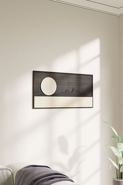 acargrafik Masă decorativă din lemn cu design minim de munte