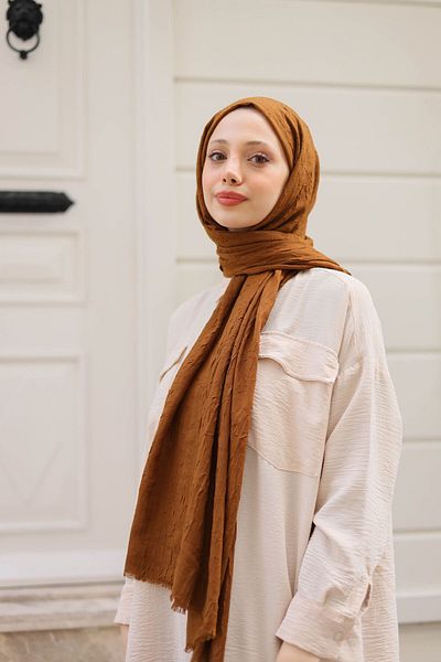 shalby Μπαμπού Crash Shawl Hijab Chestnut