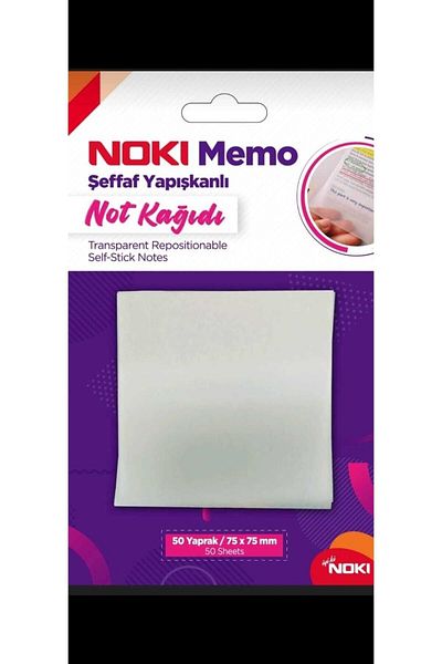 Noki Transparent Sticky Note Paper Transparent White 75x75 Mm Stickn 50 Sheets