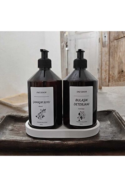 DNZ DEKOR Πλαστικό μπουκάλι 500 ml με λευκό σταντ - Ετικετογραφημένο Απορρυπα...