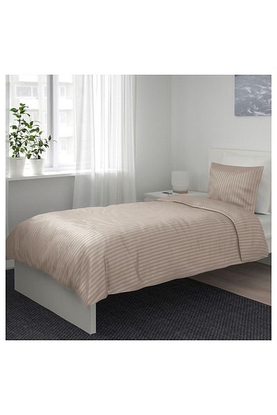 IKEA Nattjasmine Single Duvet Cover Set, Light Beige
