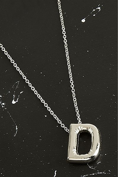 HerşeyVarBurda 3D Letter Balloon Necklace - Silver Color