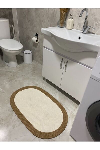 Halımax Milda Jüt Tekli Banyo Paspası Çift Taraflı Kaymaz Yıkanabilir Banyo Paspas Takımı