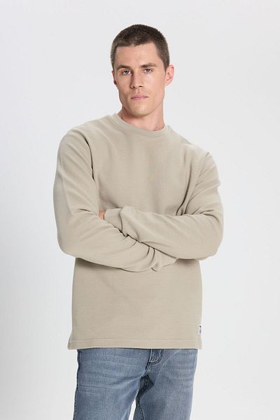 WRANGLER Φούτερ Regular Fit Regular Cut Crew Neck 100% βαμβακερό ανοιχτό πράσινο