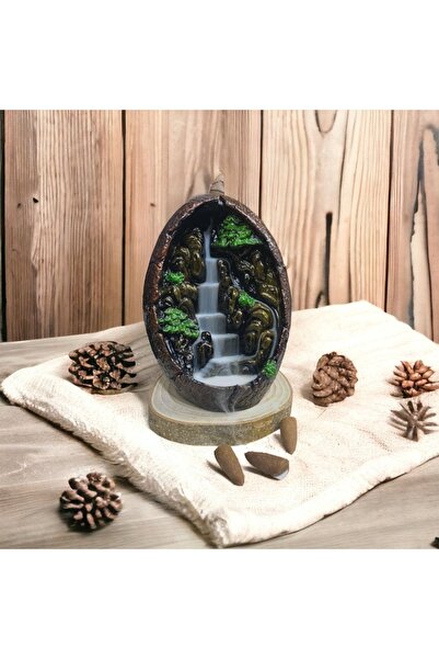 Nane Hediyelik Oval Kaya Geri Akış Tütsülük