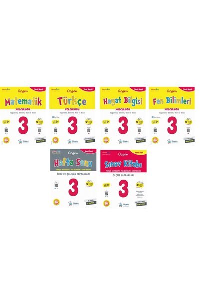 Üçgen Yayınları 3. Sınıf Yeni Nesil Türkçe Matematik Hayat Fen Sınav Kitabı H...