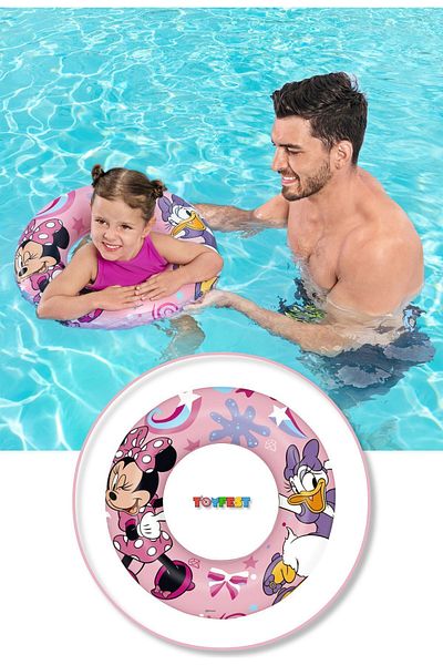 TOYFEST Minnie Mouse 3-6 Years 56 cm Figured Sea and Pool Children's Swimming Bagel