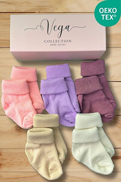 Vega Collection Oeko Tex Sertifikalı 5'li Bambu Yenidoğan Bebek Çorabı