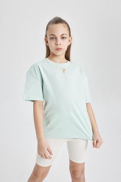 DeFacto Girl's Crew Neck Relax Fit T-Shirt B6759A824Sm