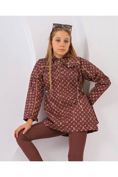 HC Kids Wear Kız çocuk trençkot kapişonlu trençkot yağmurluk
