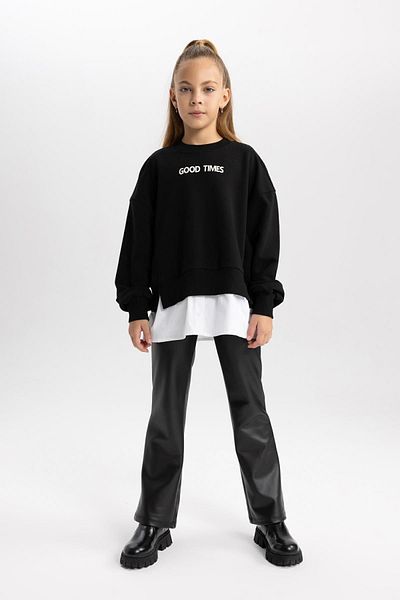 DeFacto Girl's Spanish Leg Faux Leather Leggings - A7632a823au