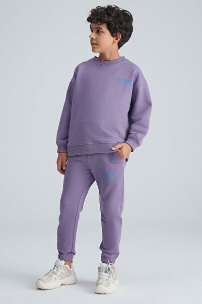 GRIMELANGE GASPAR fiú lila alsó-felső szett - pamut-poliészter