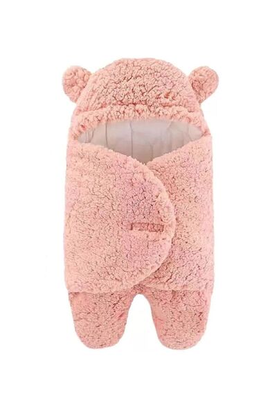 Allmart Bebek Kapüşonlu Ayaklı Kundak Battaniyesi, Yenidoğan Kışlık Bebek Yum...